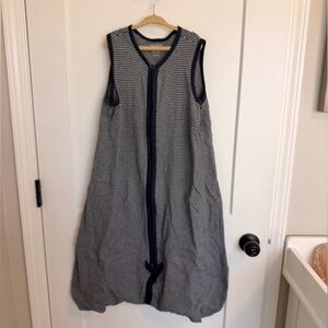 Striped Navy Kids Sleep Sack - Sleeveless Zip Front